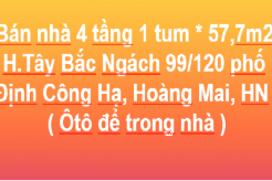 Bán nhà 4 tầng 1 tum, SĐ: 196m2, Tây Bắc,  Ngách 99/120 phố Định Công Hạ, Hoàng Mai, Hà Nội