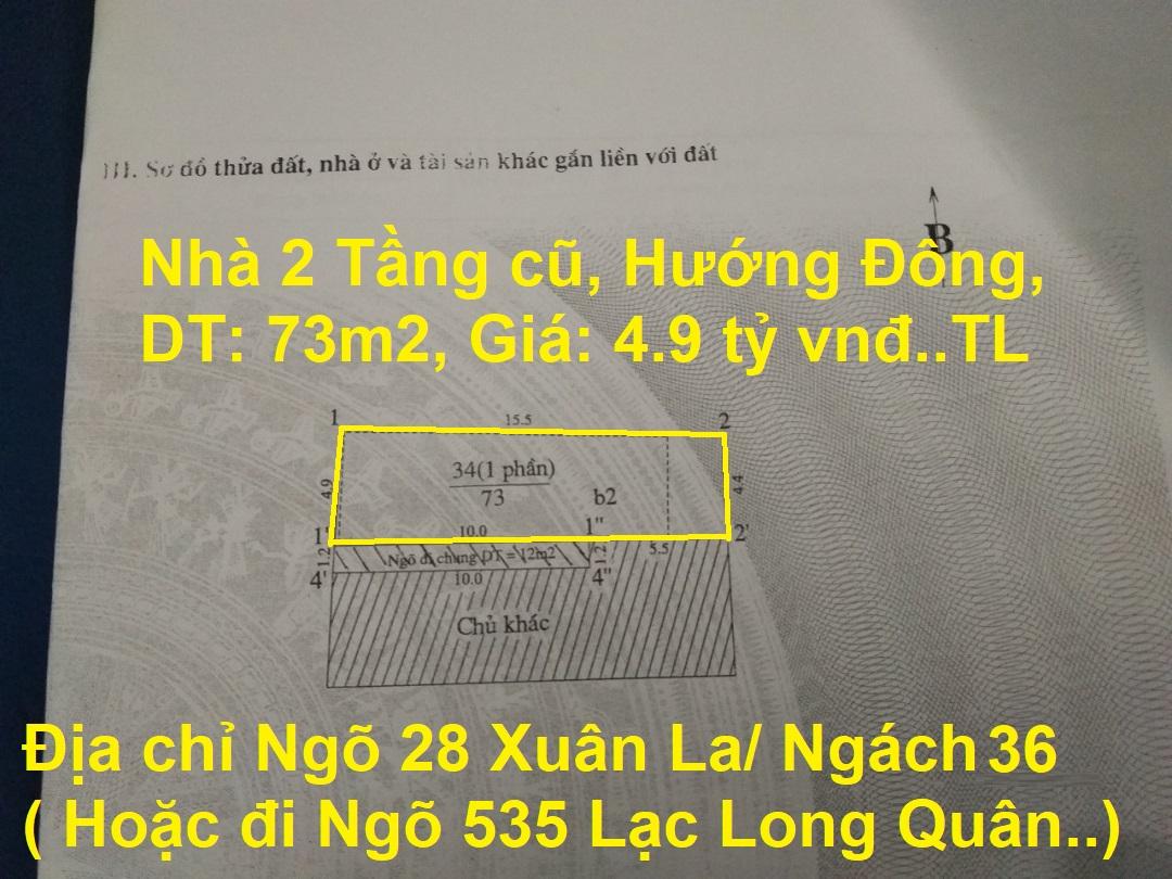 Chính chủ cần bán Nhà Đất, Ngõ 28 Xuân La, Phường Xuân La, Tây Hồ, Hà ...